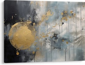 Obraz - Abstrakcja ze złotą kulą (70x50 cm)