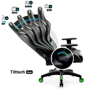Fotel gamingowy Diablo X-One 2.0 Normal Size, czarno-zielony