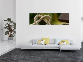 Obraz serca z liny (170x50 cm)