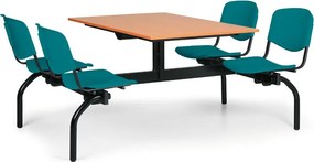 Euroseat Zestaw kuchenny 1976 x 1228 mm - blat czereśnia, siedziska zielone