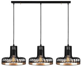 Lampa wisząca w czarno-miedzianym kolorze z metalowym kloszem Fellini – Opviq lights
