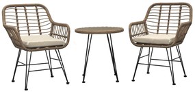 Autronic Zestaw ogrodowy 1+2, metal, polirattan,naturalny, AZ-F1208 NAT