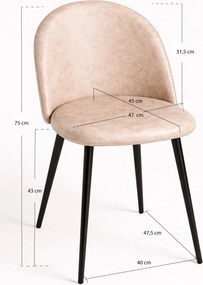 Zestaw 4 Krzese Black Vint Ekoskóra Vintage