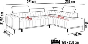 Narożnik GANDI 120 Lewostronny system włoski Salvador 03 Cappucino WERSAL