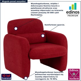 Czerwony fotel boucle w stylu nowoczesnym Z7-M29
