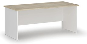 Biurko PRIMO WHITE, 180x80 cm, biały/dąb naturalny