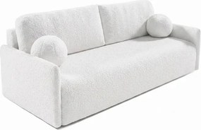 Sofa VENI Rozkładana Dwuosobowa Kremowa Boucle Nowoczesna