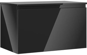 Mexen Orio szafka łazienkowa podumywalkowa 80 cm z blatem, 1 szuflada, czarna połysk - 91A10-08047-1-BFC70