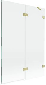Mexen Lunar parawan nawannowy 2-skrzydłowy prawy 120 x 150 cm, transparent, złoty szczotkowany - 897-120-100-55-00-P