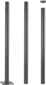 Brilagi - Metalowy słup do oświetlenia zewnętrznego, 3 m, Ø 58 mm, szary