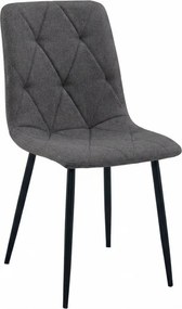 Ciemnoszare krzesło LIBRA STONE GREY z czarnymi nogami