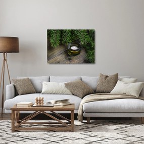 Obraz na szkle - świeca bożonarodzeniowa (70x50 cm)