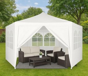 Pawilon ogrodowy z oknami 2x2x2m, namiot ogrodowy, biały Gardella-WW