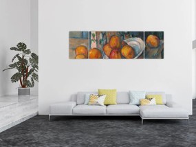 Obraz - Paul Cézanne, Still Life with Milk Jug and Fruit, reprodukcje (170x50 cm)
