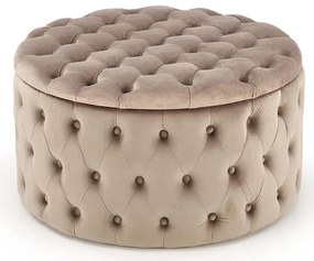 Beżowa pufa ze schowkiem w stylu glamour - Issen