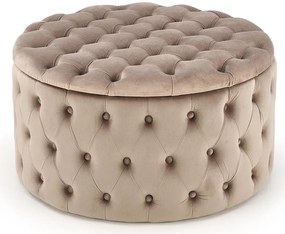 Beżowa pufa ze schowkiem w stylu glamour L6-R35
