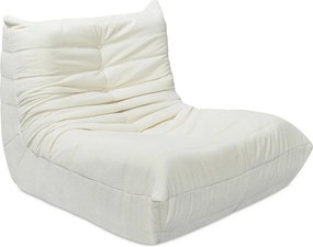 Chaise longue Velasca em tecido chenille - 95 x 100 x 75 cm - Creme