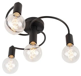 Inteligentna lampa sufitowa czarna w komplecie z 4 żarówkami Wi-Fi G95 - Facil Nowoczesny Oswietlenie wewnetrzne