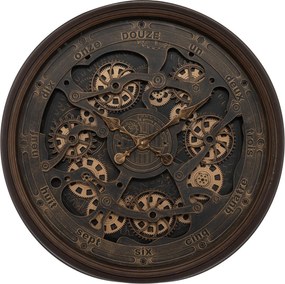 Zegar ścienny duży vintage Alban, widoczny mechanizm, Ø 76 cm