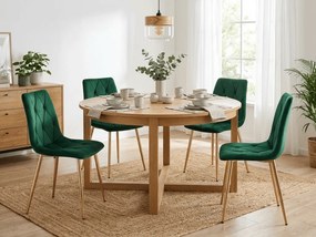 Zielone krzesło do kuchni LIBRA aksamitne ze złotymi nogami