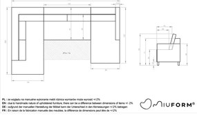 Beżowa rozkładana sofa w kształcie litery "U" Miuform Scandic Lagom, lewostronna