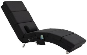 HOMCOM Fotel masujący, relaksacyjny, z funkcją leżenia i 8 punktami wibracyjnymi, 5 trybami, 56 x 168 x 84 cm, Czarny