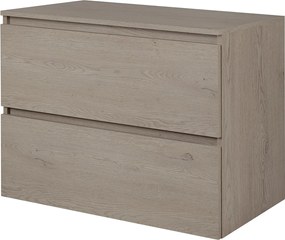 Meble łazienkowe 80 cm z blatem górnym, Kolor: Dąb Ciemny, 80 x 60,7 x 46 cm