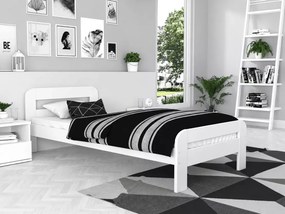 Łóżko drewniane ze stelażem Tresi 90x200-180x200 sosna białe szare