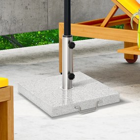 Outsunny Podstawa Parasola Ogrodowego Marmurowa Stabilna Elegancka 40x40x36cm Odporna na Warunki Pogodowe Szara | Aosom PL