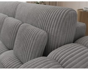 Szara sztruksowa rozkładana sofa 256 cm Cotonn – ELTAP