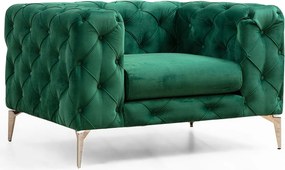 Elegancki fotel – 108x70x90 cm – Zielony – Drewno bukowe i płyta wiórowa