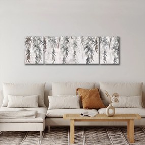 Obraz - Gałązki wierzby w szarym tynku (170x50 cm)
