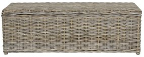 Skrzynia do przechowywania GAO z drewna kubu – 130 × 45 × 44 cm (dł. × szer. × wys.) – kolor szary naturalny