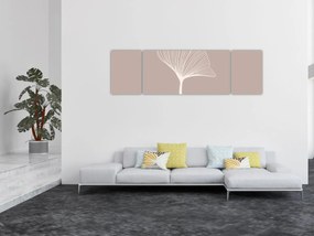 Obraz - Beżowe liście N⁰5 (170x50 cm)