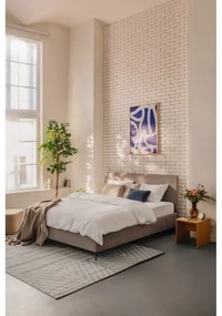 Szarobrązowe tapicerowane łóżko dwuosobowe ze stelażem 160x200 cm Noira Slim – Bonami Selection
