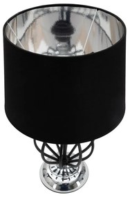 Lampa stołowa w czarno-srebrnym kolorze z tekstylnym kloszem (wys. 44,5 cm) Darky – Mauro Ferretti