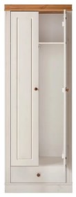 Biała szafa z litego drewna sosnowego 65x180 cm Anita – Støraa