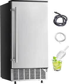 Maszyna do Lodu Pod Blatem SucceBuy, 36 kg/Dzień z Wbudowaną Drzwią Reversiblem, z Elektryczną Pompą Spustową