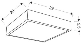 Kwadratowy plafon LED z kolorowym wzorem - V068-Luka