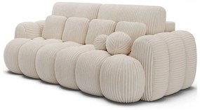 Beżowa sztruksowa rozkładana sofa 256 cm Cotonn – ELTAP