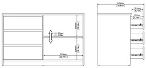 Komoda w dekorze dębu z drzwiami przesuwnymi w naturalnym kolorze 119x76x50 cm Naia – Tvilum