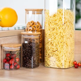 4Home Szklany pojemnik na żywność z pokrywką Bamboo, 2000 ml, 2000 ml