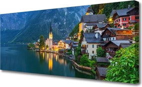 Obraz canvas na ścianę Nocna Panorama nad Jeziorem