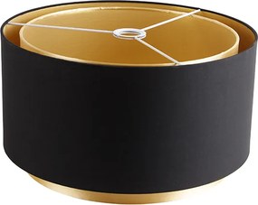 Abażur tkaninowy czarny 40/47/26 ze złotym wnętrzem