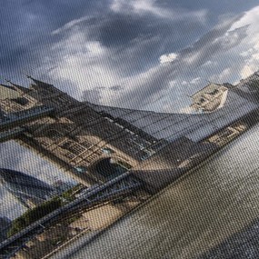 Obraz -  Tower Bridge w Londynie (z zegarem) (90x30 cm)