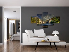 Obraz krajobrazu z jeziorem (125x70 cm)