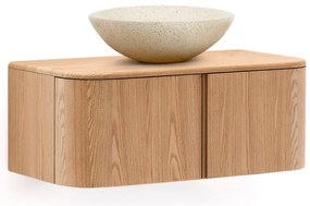 Wisząca szafka pod umywalkę w dekorze jesionu w naturalnym kolorze 90x35 cm Salaya – Kave Home