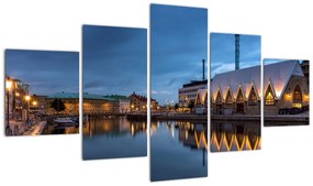 Obraz kanału wodnego - Göteborg (125x70 cm)