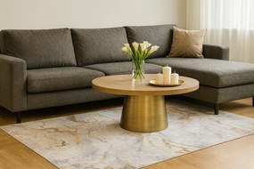 Szaro Złoty Dywan Z Marmurowym Wzorem W Stylu Glamour N9-W77