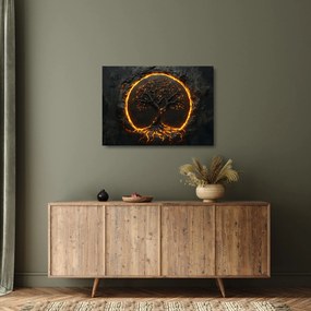 Obraz na szkle – Drzewo życia w lawie II. (70x50 cm)